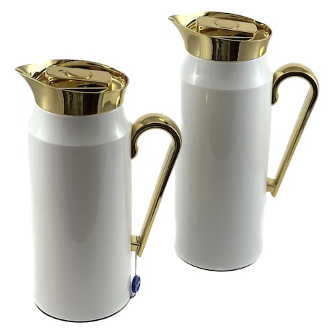 Avci Home Maker SLM Vacuum Flask Set White and Gold 2 PCS