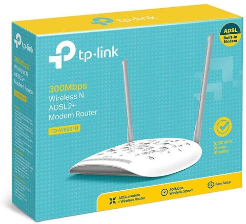 TP-Link 300Mbps Wireless N ADSL2+ Modem Router - TD-W8961N