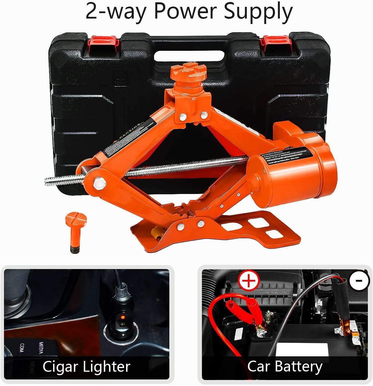 Car Electric Scissor Jack Floor 3 Ton 6600lb DC 12v Lift Screw Jacks Repair Tool Tire Change Lifting Auto Emergency Roadside