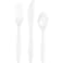 Creative Converting Touch of Color Premium Plastic Assrortment Cutlery 24-Pieces- White