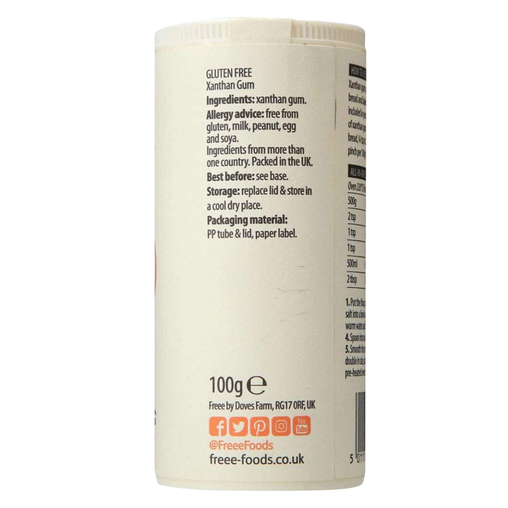 Doves Farm Freee Gluten Free Xanthan Gum 100 Gram product thumbnail 4