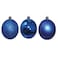 Christmas Magic Shiny Matt Glitter Balls for Decoration and Party 12 Pieces- 7 cm Size- Blue