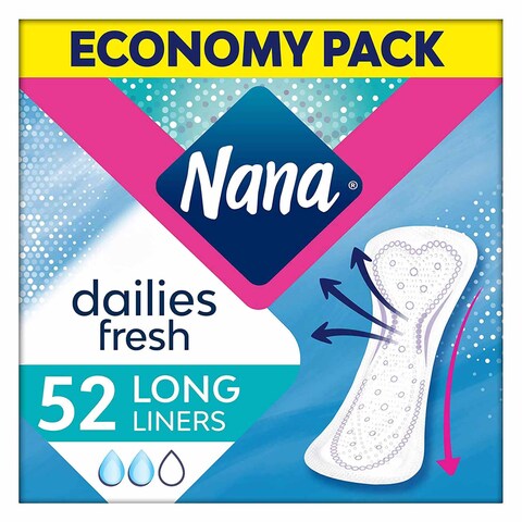 Nana Daily Fresh Panty Liners Long 52 Count