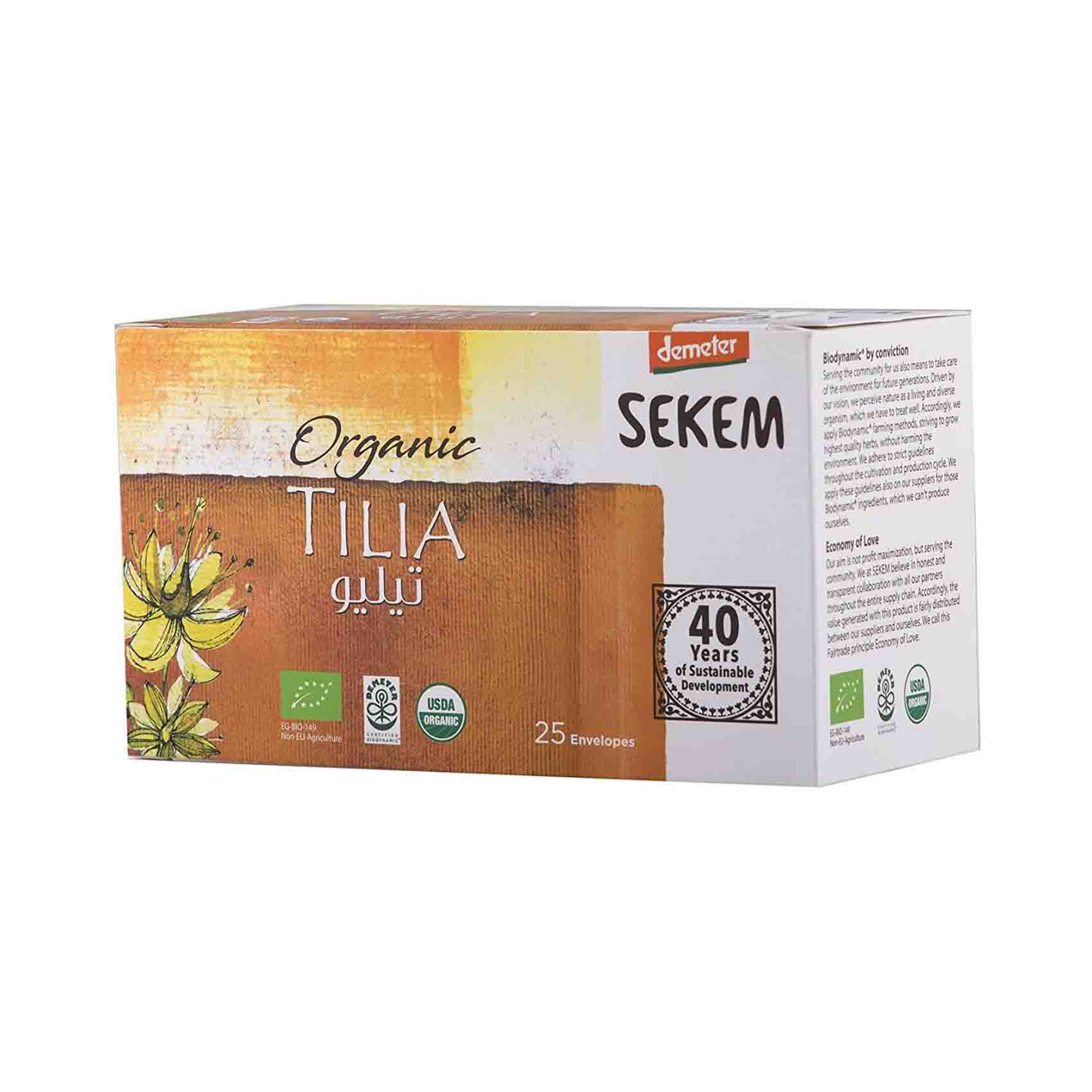 Sekem Organic Tilia Flavour Herbal Tea Bags - 25 Envelopes