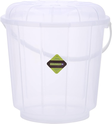 Royalford 22Ltr Transparent Bucket With Lid1X24, Clear