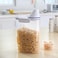 4pcs Cereal &amp; Dry Food Storage Containers with Measuring Cup, Airtight Plastic Kitchen Storage Organizer, Clear Food Storage Box for Flour, Sugar, Rice   BPA Free Container with Locking Lids