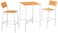 LANNY Set of 2 Bar Chair Bundle with 1 Bar Table Indoor Outdoor for Garden Balcony Kitchen Event Parties (70x70XH105BROWN)