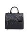 AMICA Marisol Embossed Structured Top-Handle Handbag in Vintage Finish with a Detachable Shoulder Strap and Coin Pouch in Black