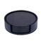 Generic-Round black PU Leather Coasters Set of 6 with Holder Round and Square Cup Coasters Bar Beer Beverage Coasters for Drinks Protect Furniture Desk Tabletop from Water