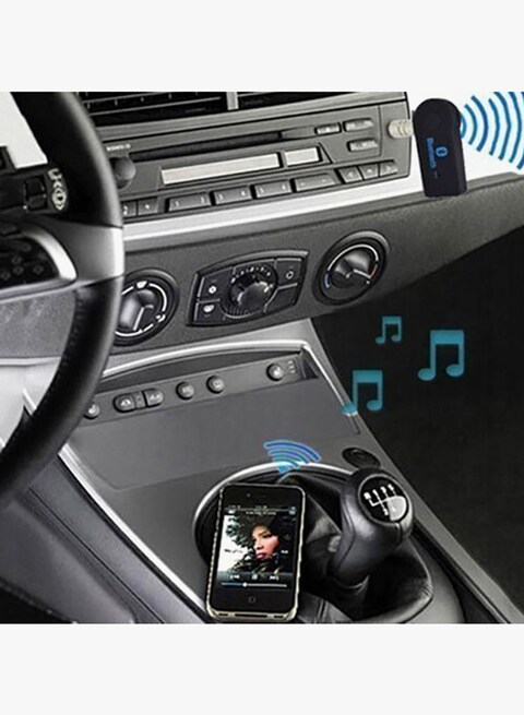 Aux Bluetooth Receiver With USB Charging Cable Black