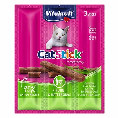 VitaKraft Cat Stick Mini Chicken &amp; Cat Grass 18GR 3 Pieces