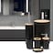 Bathroom Accessories Set, 6 Pieces Bamboo Bath Set- Soap Dish Toothbrush Holder Rinse Cup Lotion Bottle Trash Can Toilet Brush - Practical Toilet Kit for Home Washing Room, Black