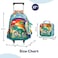 Eazy Kids - 16" Set of 3  Trolley School Bag Lunch Bag &amp; Pencil Case Dinosaur  - Orange