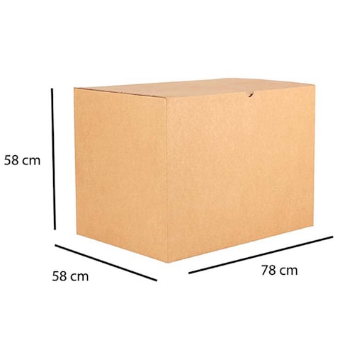 Generic Recyclable Corrugated Cardboard Boxes, Brown Carton Packaging 5 Box With Bubble Wrap, Stretch Roll &amp; Tape Bundle Offer Packing Set Of 8 Items, 58x58x78 cm