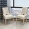 Button Tufted Teak Wood Wingback Chairs (Set of 2)