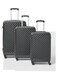 Partner 3-Piece Textured Checkered Luggage Trolley Set, Black