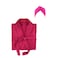 Lushh 100% Cotton Shawl Bathrobe for Women with Hair Towel Wrap, Highly Absorbent Terry Bathrobe  (L/XL) and Quick Magic Dryer Hair Towel Wrap, Fushia