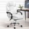 Karnak Executive Office Gaming Chair PU Leather 360 Swivel, Diamond Pattern Stitching High Back With Tilt Lock Mechanism, Soft Foam &amp; Well Padded Backrest With Lumbar Support, White