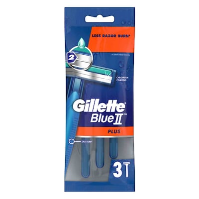 Gillette Blue II Plus Men's Disposable Shaving Razor 3 Piece