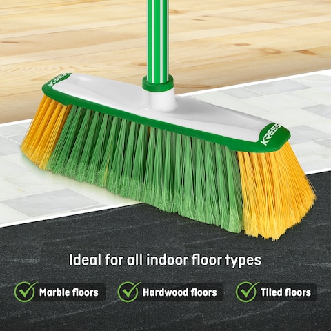 Kress Kleen Broom Indoor Soft Bristle - Captain (Green)