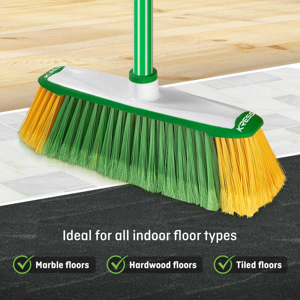 Kress Kleen Broom Indoor Soft Bristle - Captain (Green)