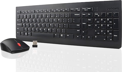 Lenovo 510 Wireless Keyboard &amp; Mouse Combo, 2.4 Ghz Nano USB Receiver, Full Size, Island Key Design, Left Or Right Hand, 1200 DPI Optical Mouse, Gx30N81775, Black