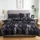Luna Home Single size 4 pieces without filler, black marble design.