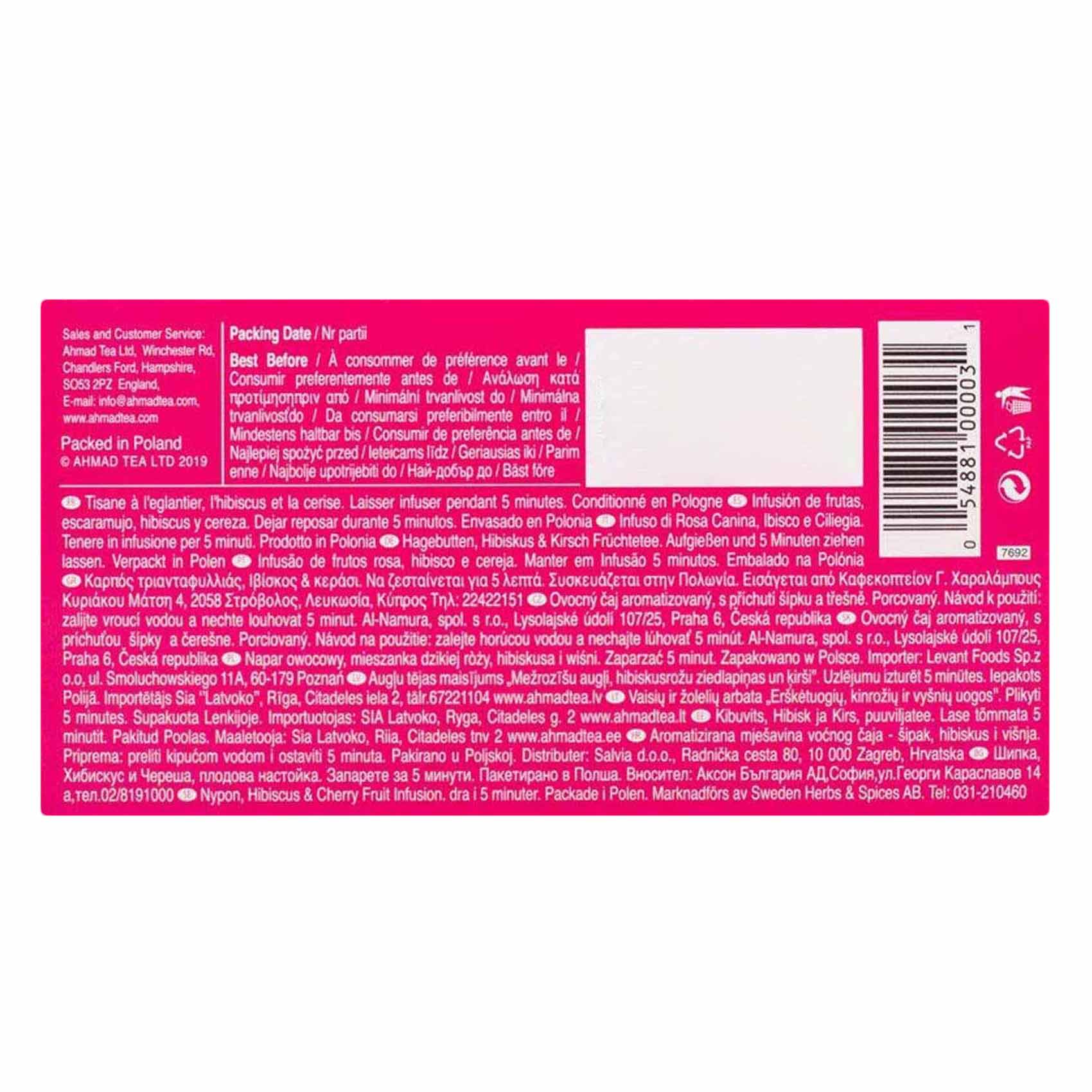 Ahmad Tea Infusion Rosehip Hibiscus And Cherry 20 Bags product thumbnail 4