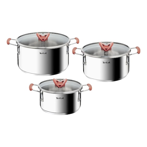 Tefal Optispace Stainless Steel Cooking Set 6 PCS