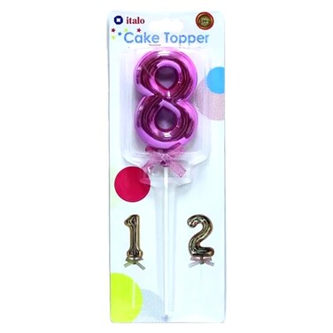 Italo Number 8 Cake Topper NAX-1718 Pink