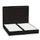 In House Lujin Linen Bed Frame - Queen - 200x160cm - Dark Brown