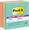 3M Post-It Super Sticky Notes, 2X Sticking Power, 3" X 3", Miami Collection, 5 Pads Per Pack, 90 Sheets Per Pad (654-5SSMIA)