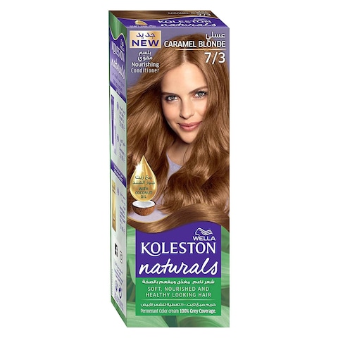 Wella Koleston Naturals Permanent Hair Colour Cream Kit 7/3 Caramel Blonde 110ml