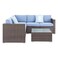 MyChoice Steel and Wicker Corner Sofa Set 4 PCS