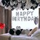 Silver Happy Birthday Balloons Banner, 16 Inch Mylar Foil Letters Birthday Sign for Girls Boys Kids &amp; Adults Birthday Decorations and Party Supplies
