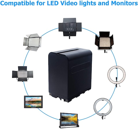 DMK Power 4-Channel Charger And NP-F970 (9800mAh) 8-pack Batteries made for LED Video Light and Monitor only (Not for Cameras)