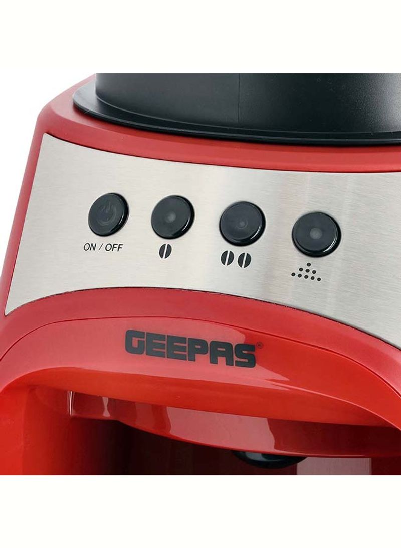 Geepas Grinder &amp; Drip Coffee Maker 0.6 L 600 KW Gcm41512 Red