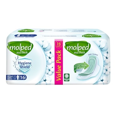 Molped Maxi Thick Hygiene Shield Extra Long Sanitary Pads 10 pcs