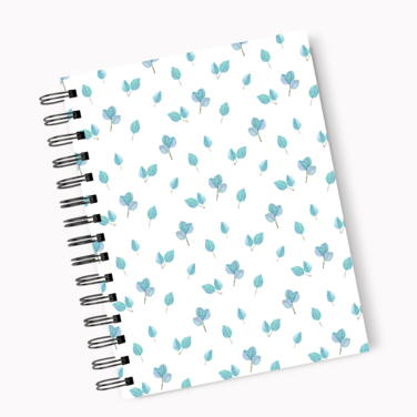 Loud Universe Spiral Notebook Eucalyptus Leaf Pattern Hard Cover Notebook with Premium High Quality Paper A5 Size