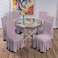 Fabienne 6-Piece Turkish Jacquard Dining Chair Covers Stretchable Pink Free Size