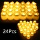 Lavish 24Pcs Flameless Led Tea Lights Electric Flickering Tealight Candle Battery Operated Warm White Candles For Holiday Wedding Party