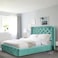 In House Lychee Velvet Bed Frame - King - 200x200 cm - Turquoise