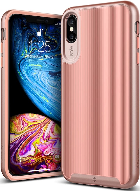 Caseology Apple iPhone Xs Max Caseology Wavelength Series Slim Fit Dual Layer Protective Textured Grip Corner Cushion Design Case - Pink