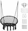 Generic E Everking Hammock Chair Macrame Swing, Max 330 Lbs, Hanging Cotton Rope Hammock Swing Chair With Hanging Hardware Kits For Indoor And Outdoor Use (1-Black+Kits)