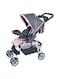 Moon Trek New Born One Hand Fold Multi Position Recline Stroller, Two Tray, Large Canopy And Shopping Basket - Pink Fashion Stripe