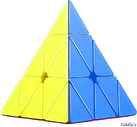 Fiddlys Pyramid Super Speed Sticker-Less Triangle Puzzle Cube, 3X3