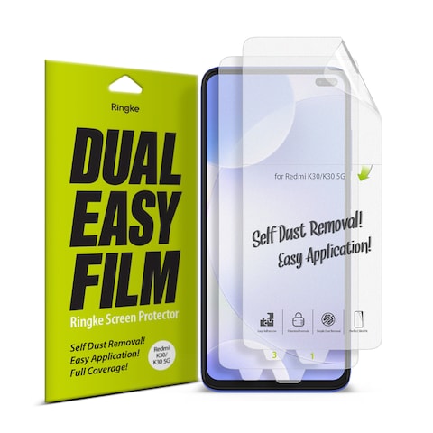 Ringke Xiaomi K30 / K30 5G / Poco X2 Screen Protector (Pack of 2) Dual Easy Film Anti-Smudge Coating Protective Screen Guard for Xiaomi K30 / K30 5G / Poco X2