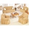 Fabienne 4-Piece Turkish Stretchable Sofa Cover Seven Seater Light Beige Free Size