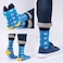 Biggdesign Mens Cotton 3-Pair Pack Patterned Socks,  Ankle High Dress and Casual Socks For Men, Cool Crew Socks, Animal Themed Colorful Bulk Socks