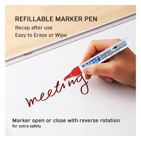 DOMS WHITE BRD MARKER PEN RED 10PK